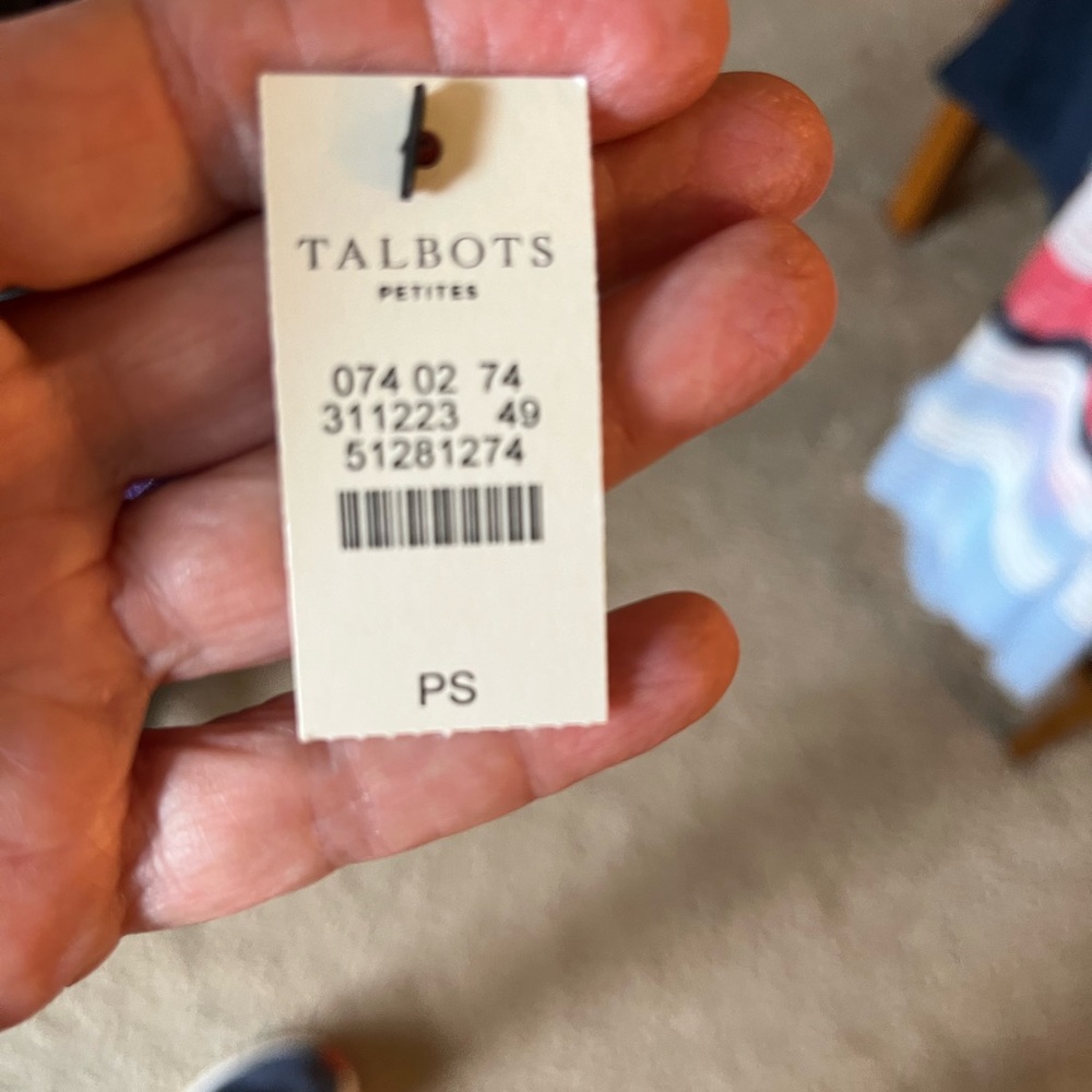 Talbots  NWT Purple and Black Striped Long Sleeve Velour Top - Picture 5 of 5